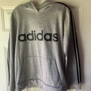 Adidas Youth XL (18/20) Gray/Black Hoodie NEW
